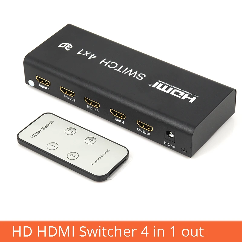 Hdmi коммутатор 4 порт с аудио Toslink коаксиальный аудио Выход 4 Вход с 1 Выход селектор переключения контроллера устройства с мощность