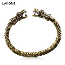 Scandinavian Peninsula Fenrir Viking Bangle Dragon War Men Women Teen Hip Hop Punk Fashion Jewelry Antique Gold Vintage Bracelet