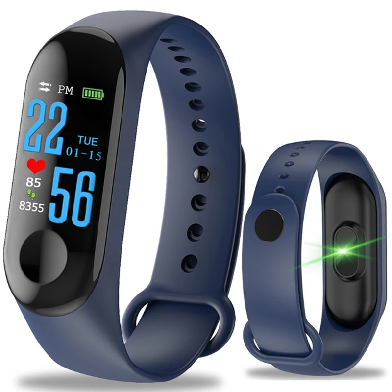 10 шт./лот M3 смарт-браслет для Android iOS Smartband кровяное давление монитор сердечного ритма фитнес-трекер Смарт-браслет - Цвет: blue