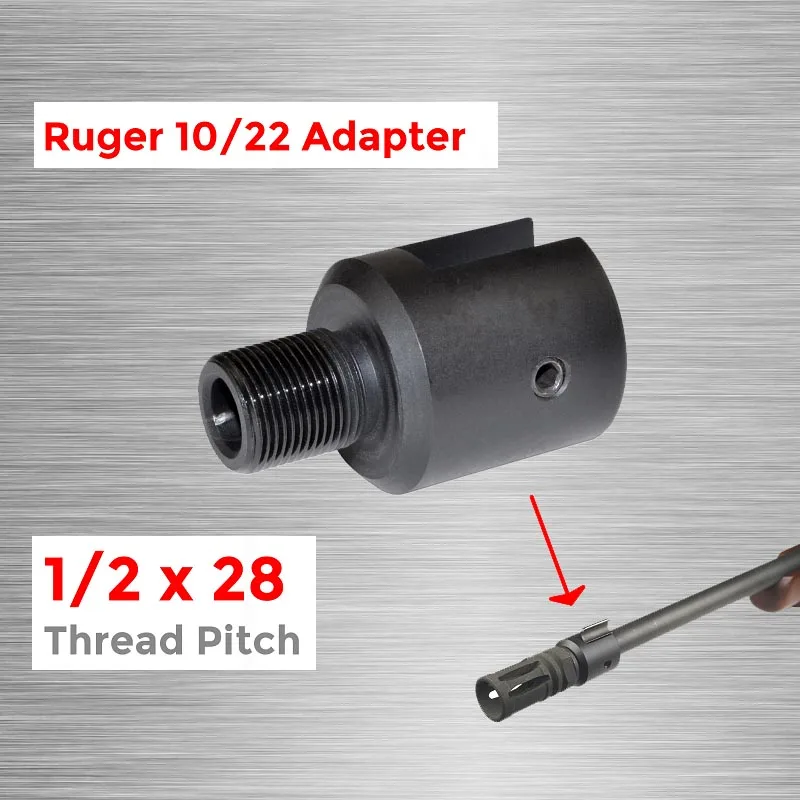 Адаптер с резьбой на конце цилиндра 1/2x28 для Ruger 10/22 Резьбовой ЧПУ сплав сталь