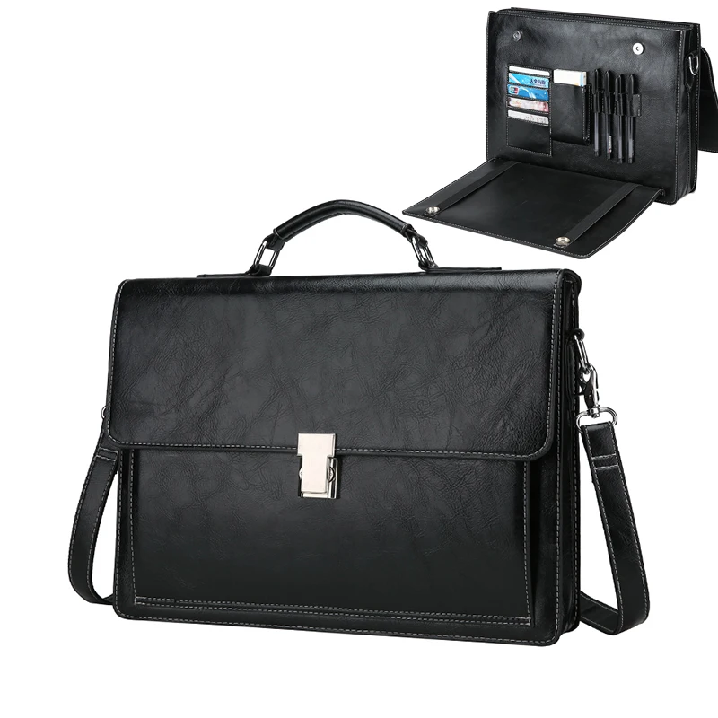 Password lock business briefcase bag large capacity with pen bit data