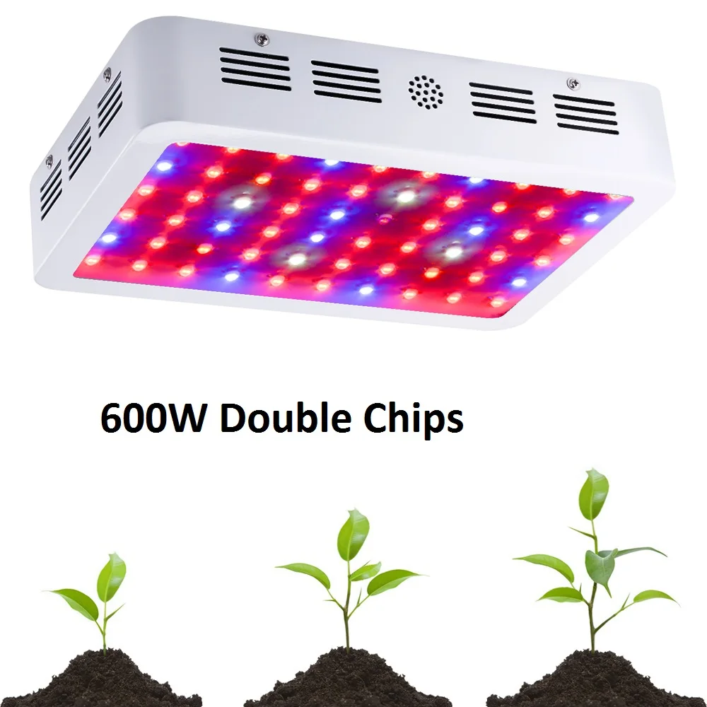 BOSSLED 600W Double Chips LED Grow Light Full Spectrum Plus 410-730nm For Indoor Plants and Flower Phrase Very High Yield