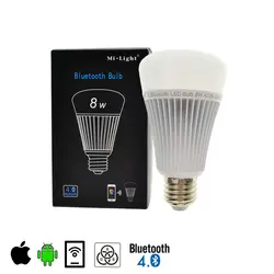 Ми свет Bluetooth лампы 4.0 8 Вт E27 AC85-265V полный Цвет smart Светодиодный свет с IOS приложение для Android Управление лампы