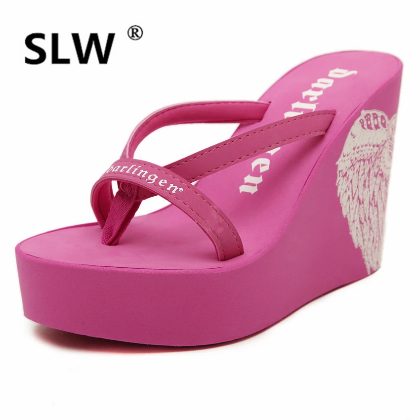

Slides Shoes Without Heel Women's Slippers 2019 Platform On A Wedge Ladies Flip Flops Sliders Flat New Flip-flops Summer PU