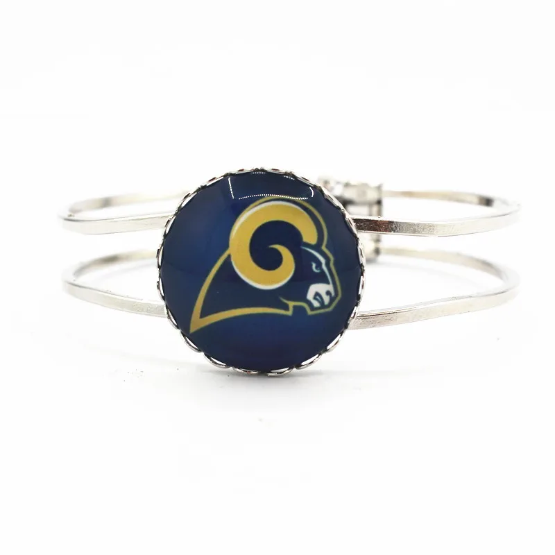 

6pcs/lot sports St Louis Rams football team charms alloy silver bracelet for man woman bracelets jewelry