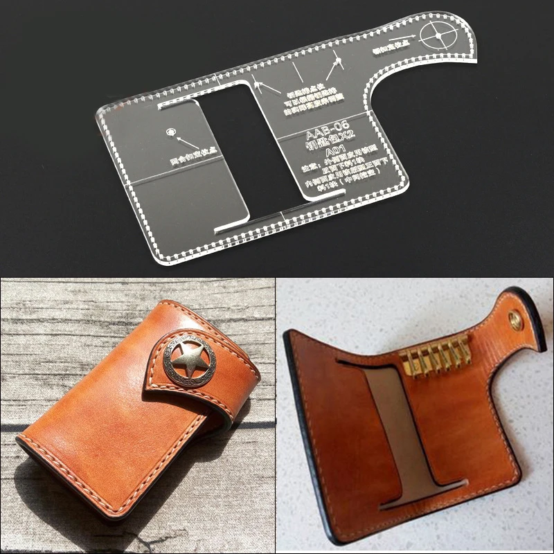 

Acrylic Stencil 1set Clear Template Pattern Tool Wallet Messager Bag Leather Craft Sewing Pattern sewing stencils 15.5x7cm