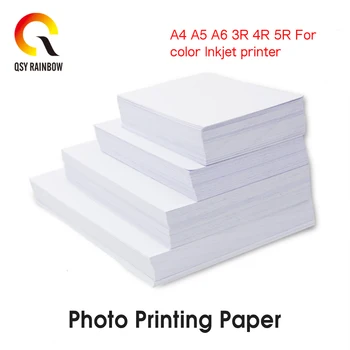 

CMYK 3R 4R 5R Photo Paper Glossy Printer Photographic Paper High-gloss paper for Inkjet Printer Office Supplies 100 sheets / PK