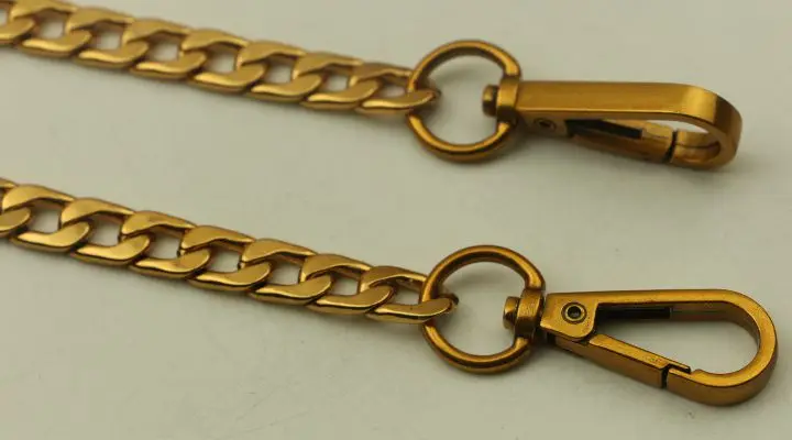 10 mm Thickness 60 cm ,100 cm Specical Antique Brass Metal Purse Chain Bag Strap With Hooks Snap Fastern DIY Handbag Accessories