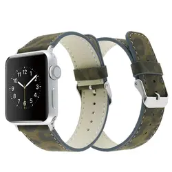 Хохлатая кожаный ремешок для apple watch 3/2/1 42 мм 38 мм Iwatch браслет наручный ремень Leopard ремешок для часов + металлической пряжкой