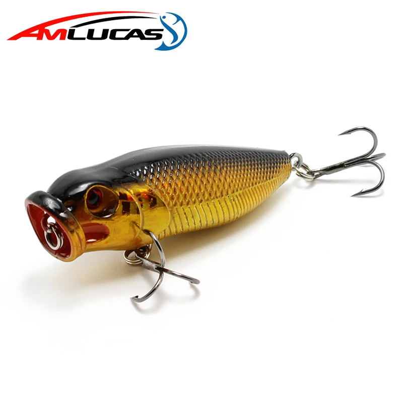 

Amlucas New Popper Fishing Lure 3D Eyes 65mm 8.3g Crankbait Wobblers Luminous Hard Bait Fishing Tackle pesca WE217