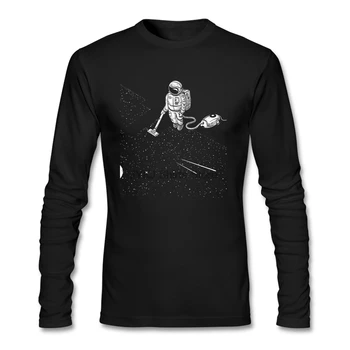 

Astronaut T Shirt Custom Long Sleeve Men's Clothes Hiphop Harajuku O-neck Cotton Funny T Shirts