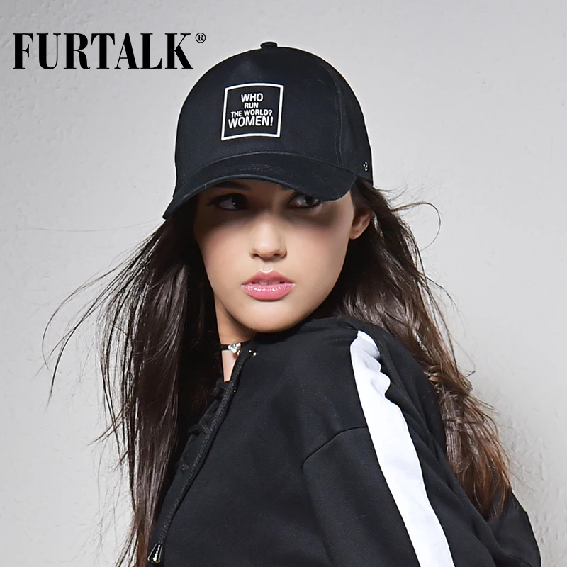 Furtalk الأسود قبعات للنساء والرجال قبعة بيسبول الصيف ماركة الأسود سنببك قوارب التزلج تسلق windcap لمدة الأيام العاصفة