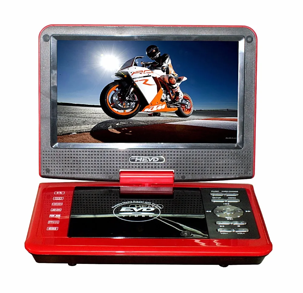 9,8 дюйма Портативный DVD плеер с ТВ/SD/USB дома EVD, DVD VCD, MP3/MP4 player RM, RMVB, VOB, MPG, MPEG1, MPEG2, MPEG4, DIVX MP3, WMA JPEG