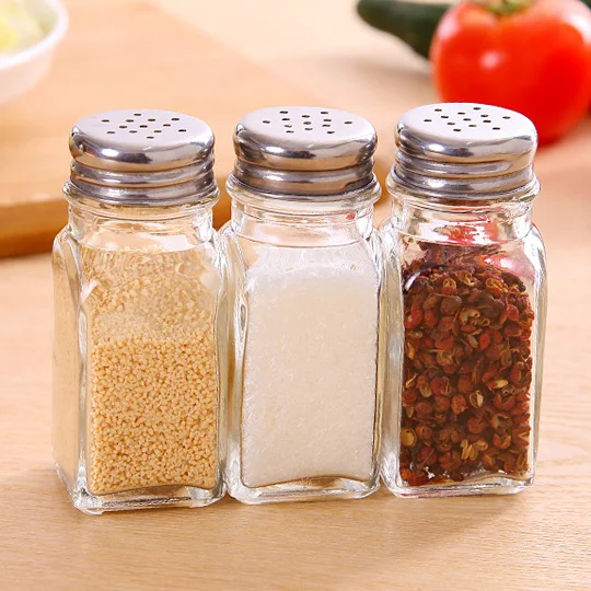 New Mini Clear Glass Salt and Pepper Shaker 100ml Spicesalt and Pepper