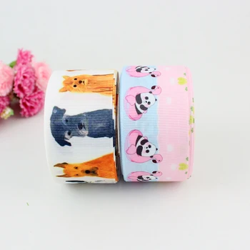 

1-1/2" pet printed grosgrain ribbon dog panda painting accessory 38mm DIY handmade materials weeding decoration for party