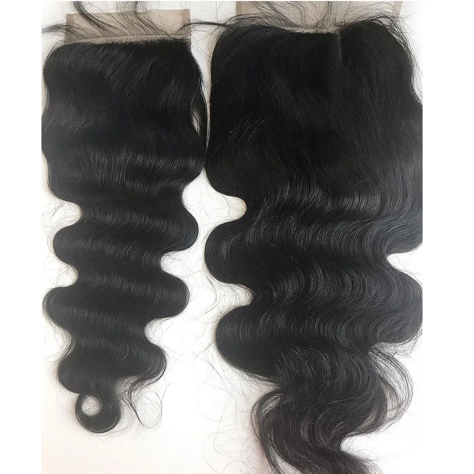 Rosabeauty волнистые волосы для наращивания волос 6x6 человеческие девственные волосы с закрытием для волос младенца средний/бесплатно/3 части
