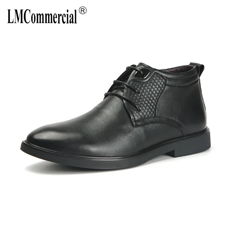 

Autumn winter genuine leather Riding boots mens leisure high-top mens shoes velvet warm desert boots man cowboy boots men