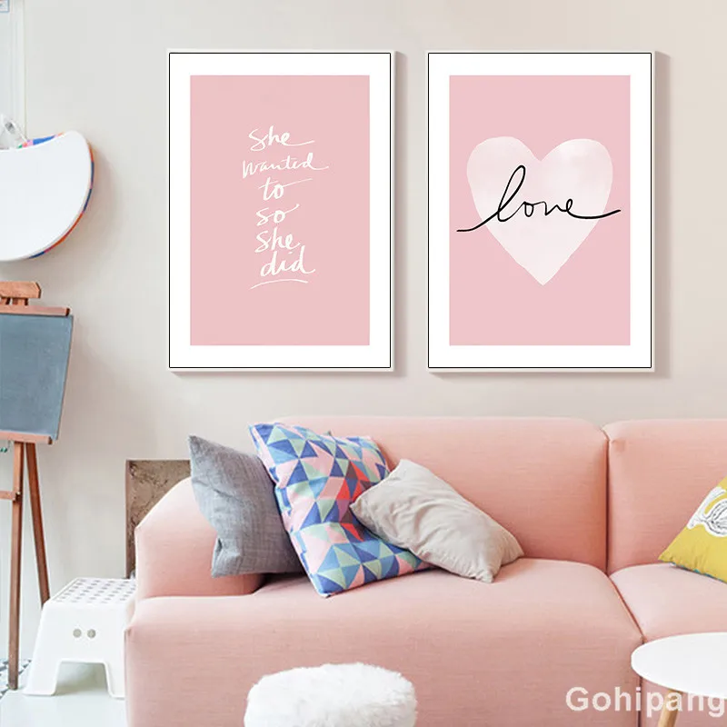 Inspirational-Pink-Quotes-Posters-and-Prints-Minimalistic-Girl-Bedroom-Wall-Art-Nursery-Canvas-Painting-Picture-For (2)