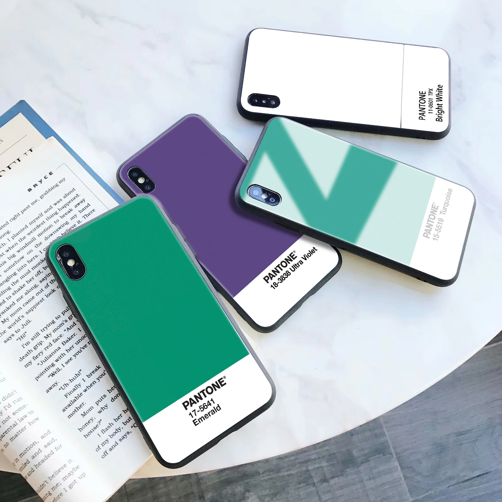 Pantone цветной чехол из закаленного стекла для телефона для iphone 5 6 7 8 6s 6s plus 7plus 8plus x xr xs xsmax