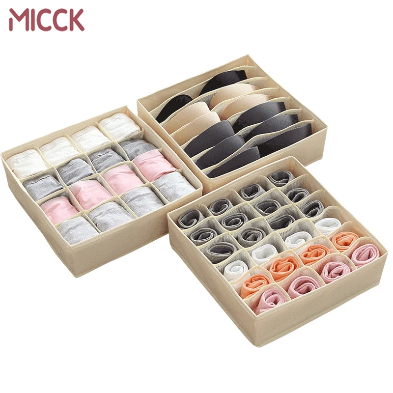 MICCK الداخلية الصدرية منظم كبيرة للبيئة خزانة السراويل العلاقات الجوارب والأوشحة الملابس منظمة طوي القماش تراثية