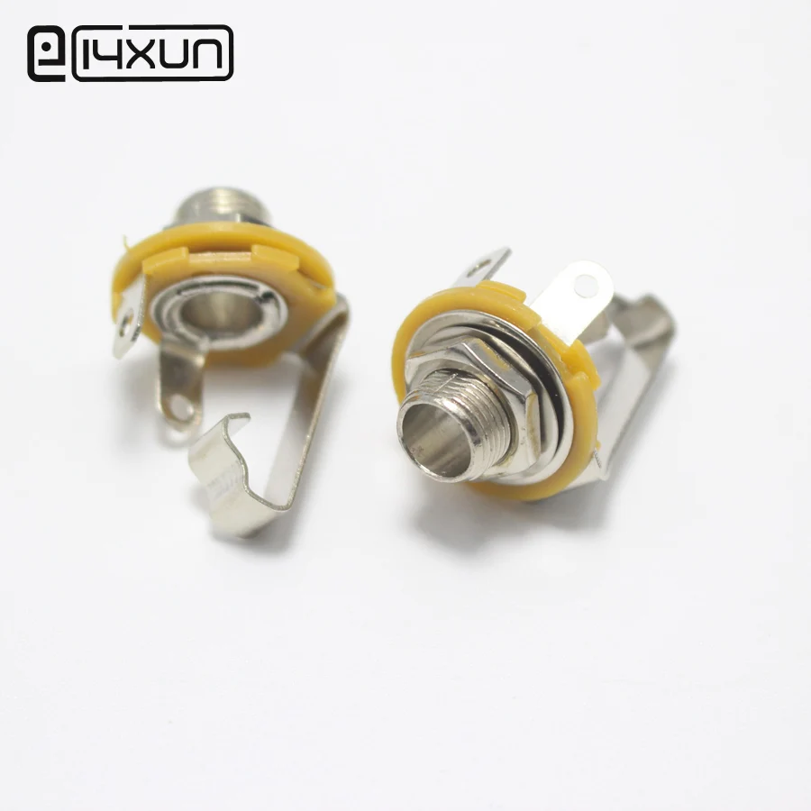

2pcs 6.35mm / 6.5mm 2 Pole Mono Plug jack Audio Female Connector 6.35 Welding Type Microphone Panel Socket