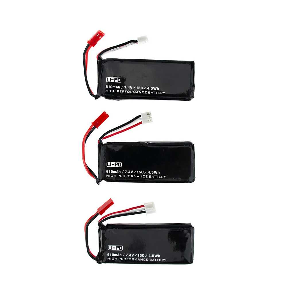 1 2 3 шт. 7 4 в 610 мАч Hubsan X4 H502S H502E lipo аккумулятор 15C Втч батареи JST штепсельная вилка