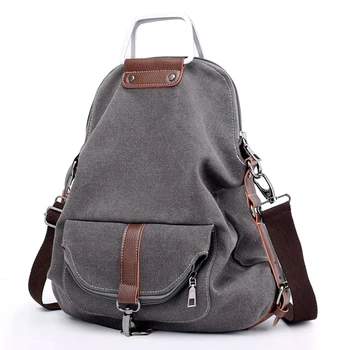 

Vintage Canvas Backpack For Women School College Travel Laptop Portable Rucksack