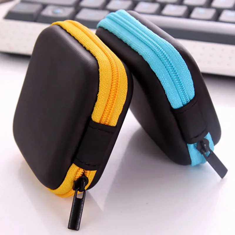 Portable Hard Headphone Case with Zipper/PU Leather Case/Protective