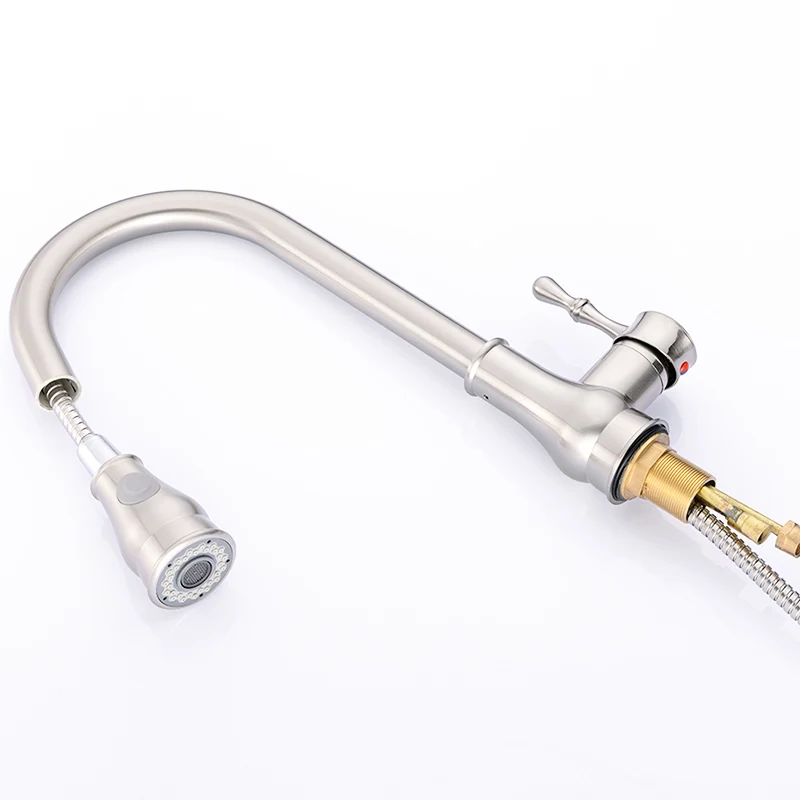 Fapully 100% Bras Kitchen Sink Faucet Brushed Nickel Mixer Tap Deck Mounted Water Tap 3 Hole Cover Plate Torneira Cozinha 155-33 Fapully 100% Bras Kitchen Sink Faucet Brushed Nickel Mixer Tap Deck Mounted Water Tap 3 Hole Cover Plate Torneira Cozinha 155-33