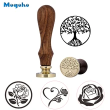 Mogoko 1x Wax Seal Stamp Retro Wood Classic Sealing Wax Seal Stamp Decorative Rose Tree Of Life Wedding Invitation Antique Stamp custom design stamp wax seal stamp metal handle wedding invitations favors and gifts free shipping