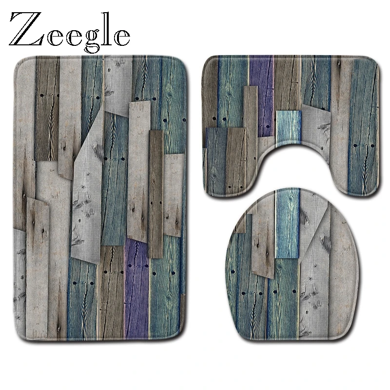 Zeegle 3 шт. коврики для Декоративные наклейки для унитаза ковер ванная комната нескользящий коврик набор крышка коврик набор пол ванной комнаты ковер