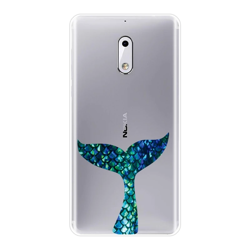 ТПУ задняя крышка для Nokia 7 Plus X6 Mermaids Girl Fish Pineapple Flower Wave силиконовый мягкий чехол