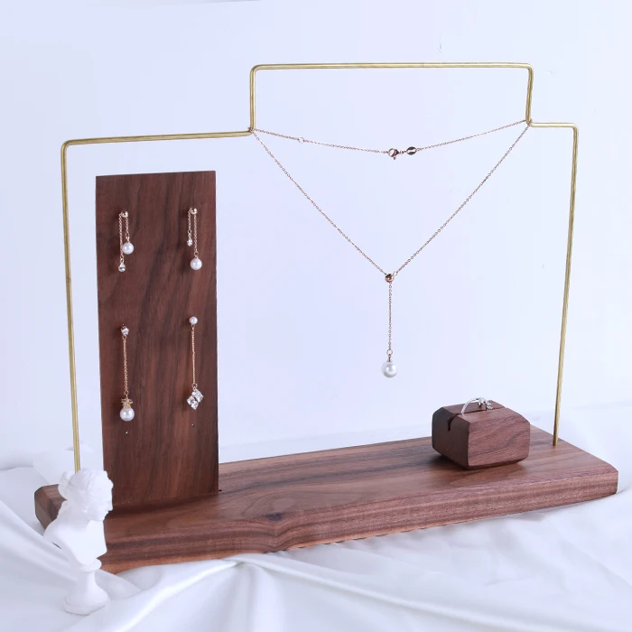 Black Walnut Earrings Pendant Necklace Display Stand Jewelry Display