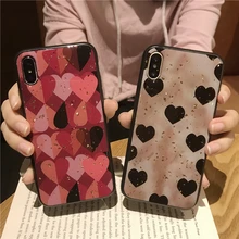 Funda de teléfono de lujo de lámina de oro Bling Heart para iPhone 7 8 6 6 s Plus X XS Max XR suave funda de TPU para iPhone 6 S 7