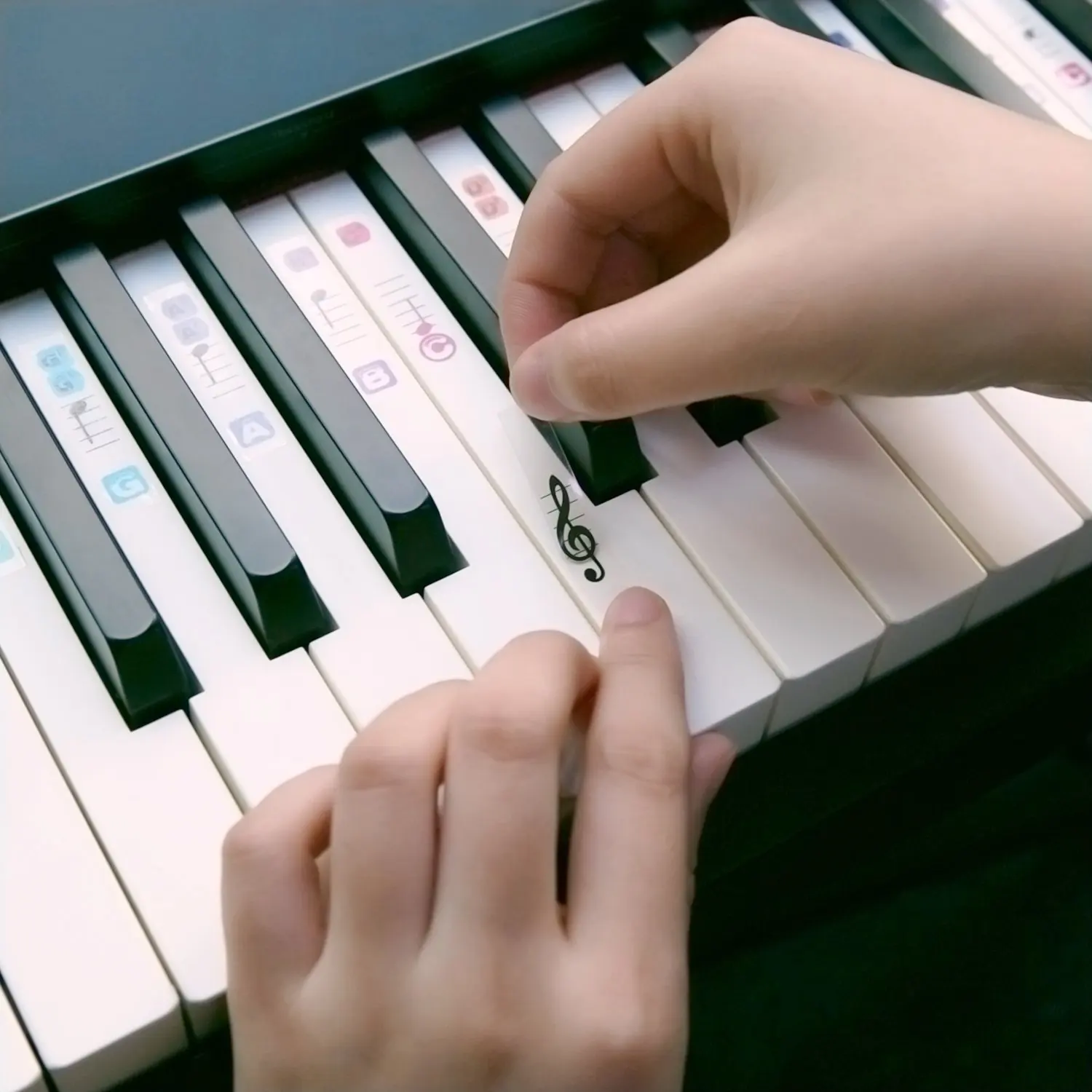 Наклейки для пианино прозрачная и съемная клавиатура Music Note детей начинающих