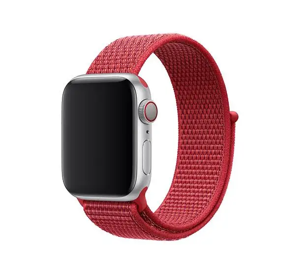 Спортивная петля для Apple Watch 42 мм 38 мм 40 мм 44 мм мягкий дышащий тканый нейлон для Apple Watch Sport Loop Band Series 5 4 3/2/1 - Цвет ремешка: new red
