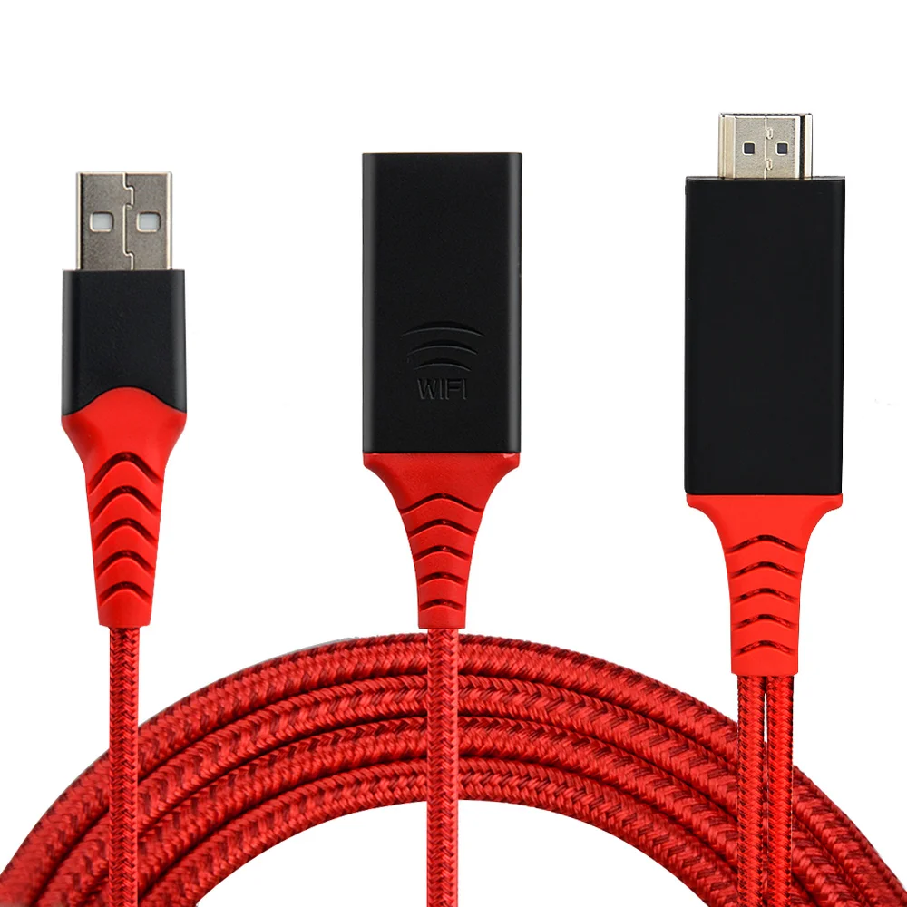 

2m 8 Pin To HDMI Male Cable HD 1080P HDMI Converter Adapter Cable USB Cable for HDTV TV Digital AV for IPhone for IOS