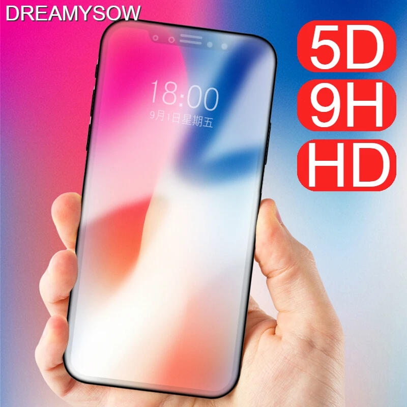 Kopen 5D Gebogen Gehard Glas voor iPhone 8 7 6 s 6 X XS Volledige Cover Film voor iPhone 6 sPlus 6 Plus 7 Plus 8 Plus 9 H Screen Protector cover