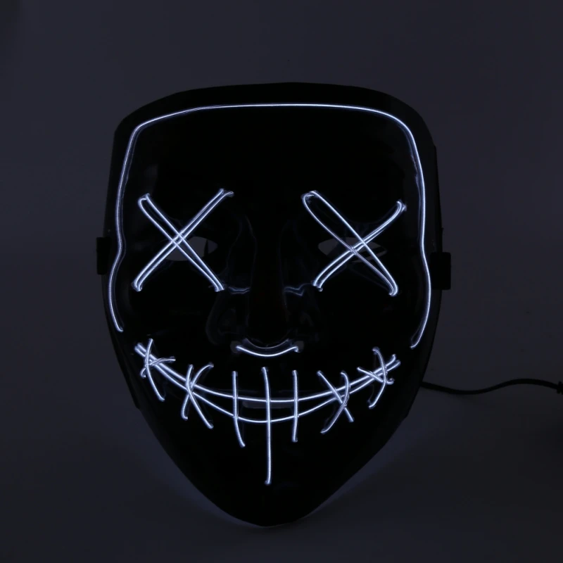 Хэллоуин СВЕТОДИОДНЫЙ Маскарадная маска для вечеринки маски неоновые маскарадные маски светится в темноте тушь для ресниц ужас с подсветкой Косплей Маска