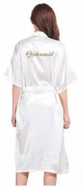 TJ01 Large Size S-3XL Gold Letter Bride Bridesmaid Get Ready Robes Bridal Party Gifts Bathrobe Dressing Gowns For Wome