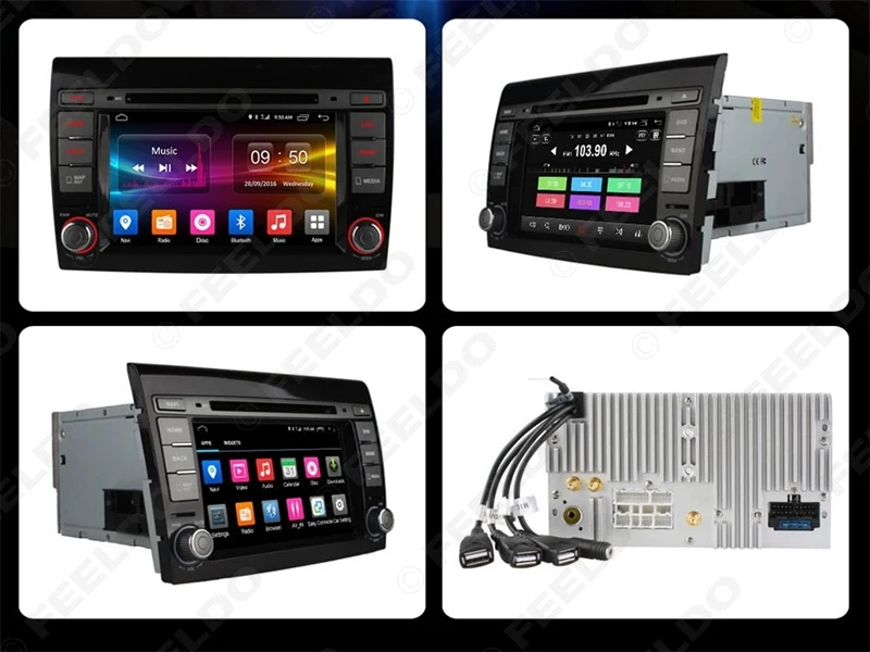 FEELDO 7 &quotAndroid 6 0 (64 бит) DDR3 2G/16G/4G LTE четырехъядерный автомобильный DVD GPS радио