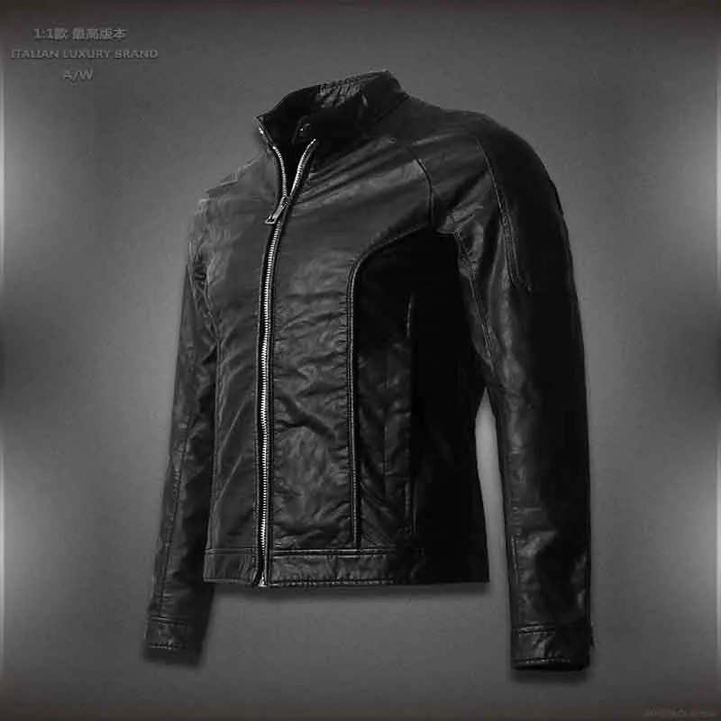 Кожаная мужская куртка, брендовые мотоциклетные кожаные куртки для мужчин, популярные дизайнерские мужские повседневные куртки, размер M-4XL