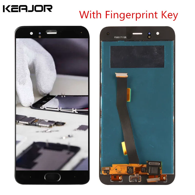 

For Xiaomi Mi6 Lcd Screen with Fingerprint Key 100% Tested Touch Screen Replacement For Xiaomi Mi6 Mi 6 5.15inch Smartphone