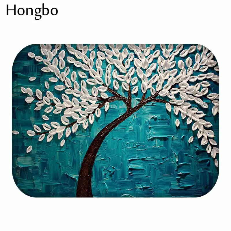 Hongbo 3D Vivid Tree масляная живопись ковер нескользящий коврик для ванной комнаты Кухня наружные коврики передняя дверь коврик