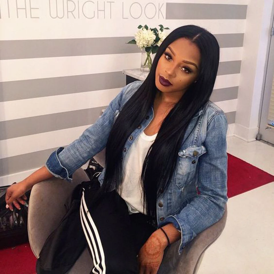 

130%-180% Density Straight Baby Hair Brazilian Human Hair Glueless Full Lace Wigs Brazilian Virgin Hair Lace Front Wig