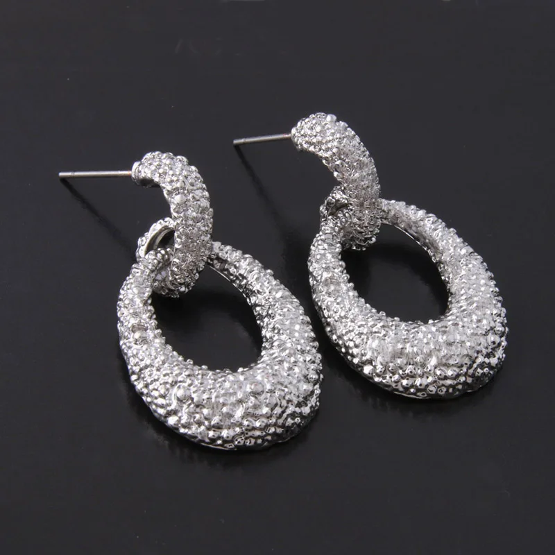 

NeeFu WoFu Drop gold brand Earring Retro Metal earrings for Woman Ear Ring Large Long Brinco Printing Oorbellen Earrings