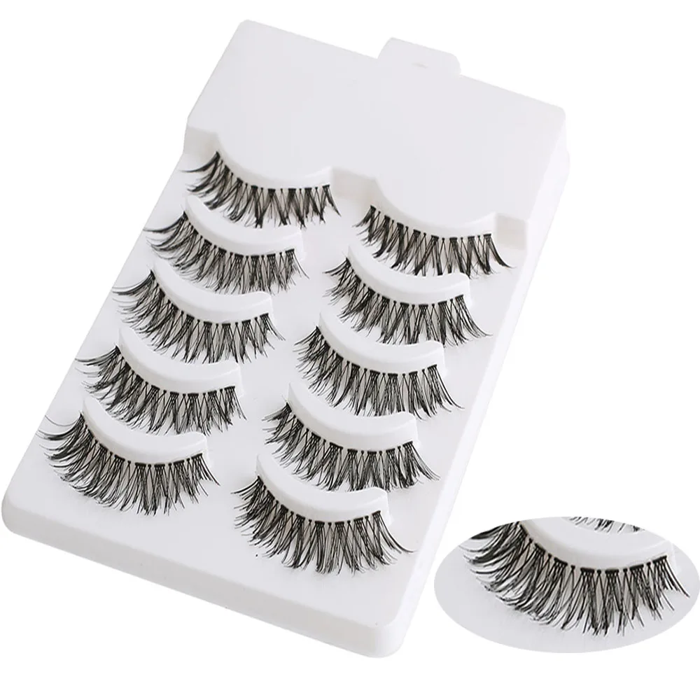 5 пар, красивые мини Накладные ресницы ручной работы, Черные Накладные ресницы, натуральные модные длинные накладные ресницы, инструменты для наращивания макияжа