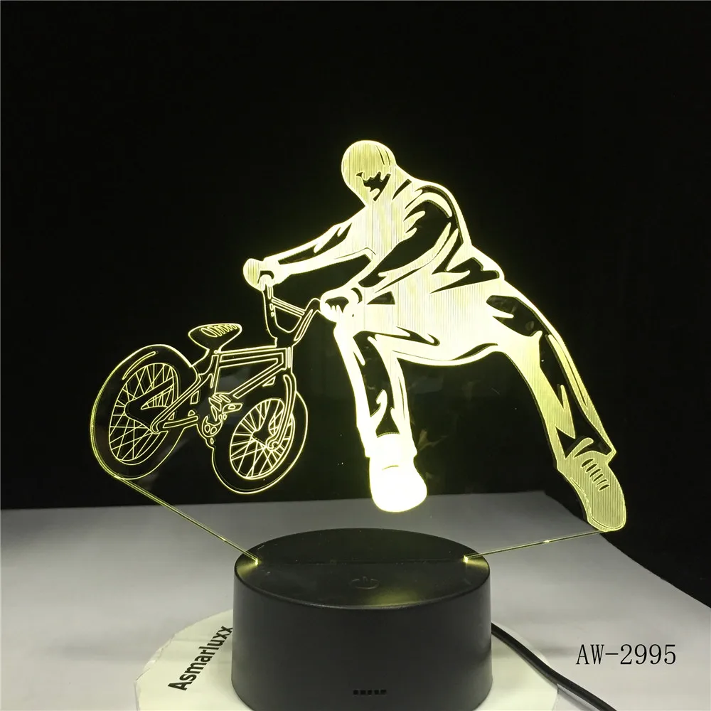 Напольная настольная лампа BMX Trickster прикроватный декор 3D велосипедный светильник