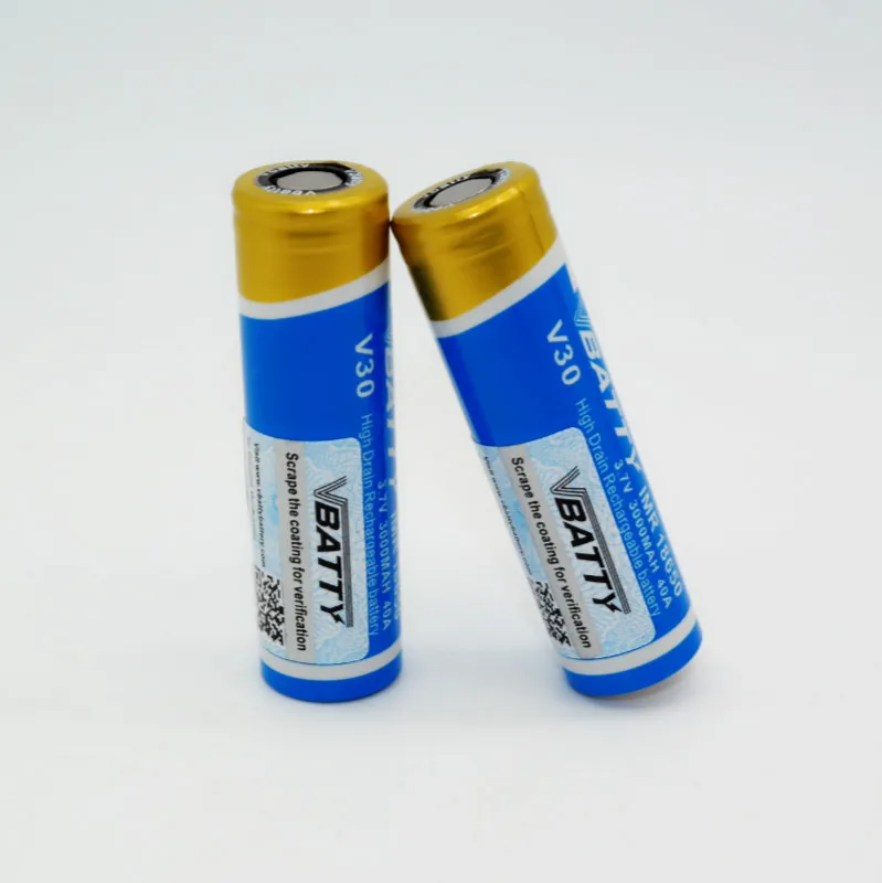 Бренд для Vbattty 18650 3000 mah 18650 аккумулятор 40a high drian li-ion 3,7 V аккумулятор с плоским верхом PK LGDBHE4(12 шт