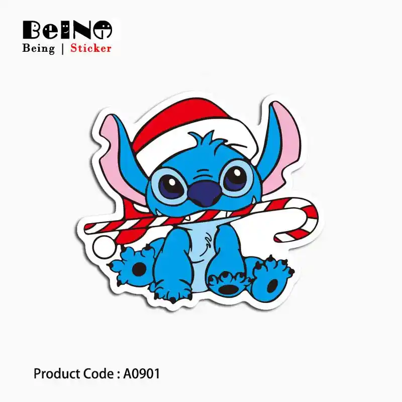 Stitch Christmas Candy Sticker Cute Cartoon Waterproof Suitcase Laptop Guitar Luggage Skateboard Toy Lovely A0901 Stickers Qy48